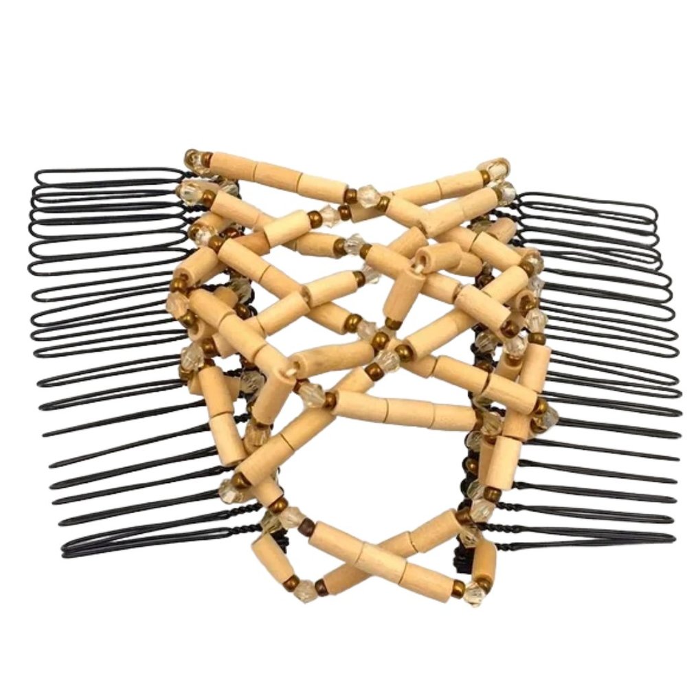 Magic Haircomb Natural Beads Clip